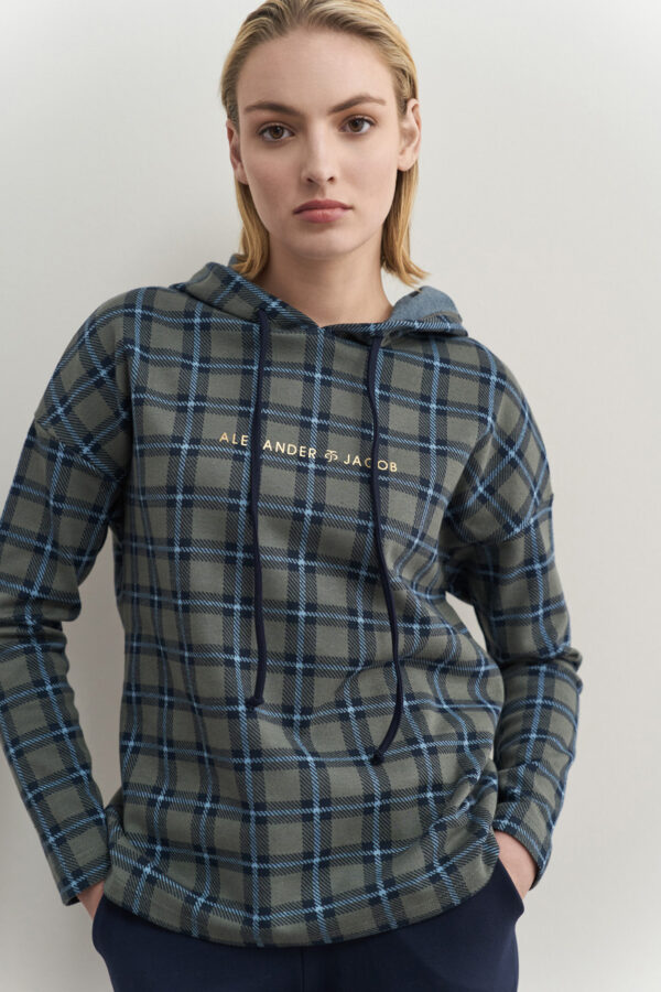 Μπλούζα με κουκούλα tartan