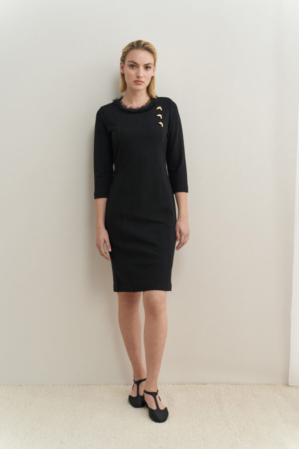 Dress with mohair details