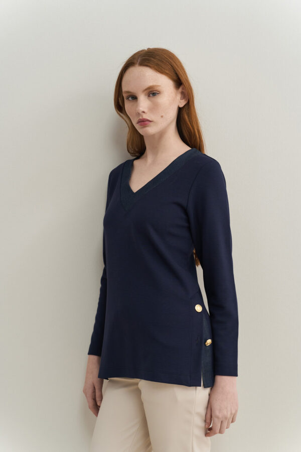 Long blouse denim details