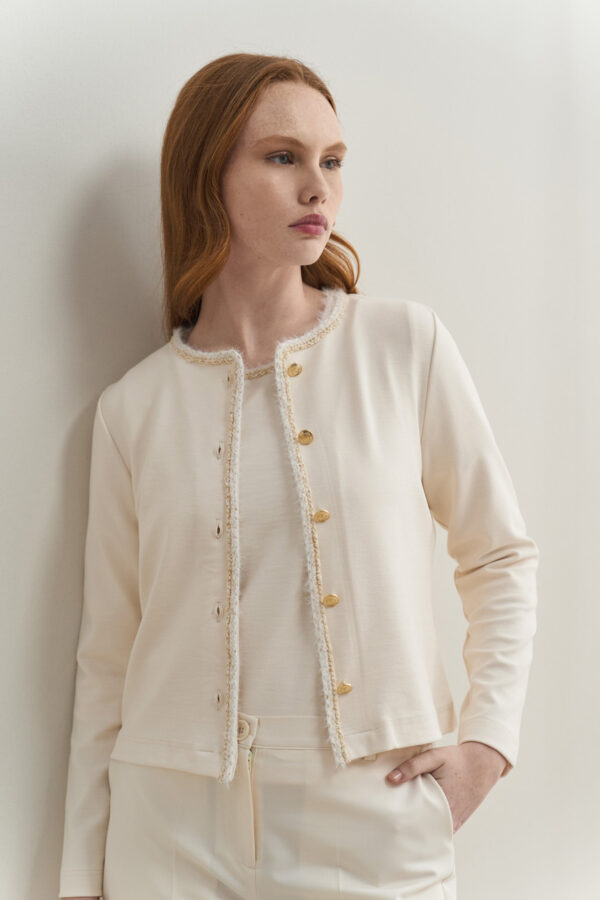 Cardigan with contrast