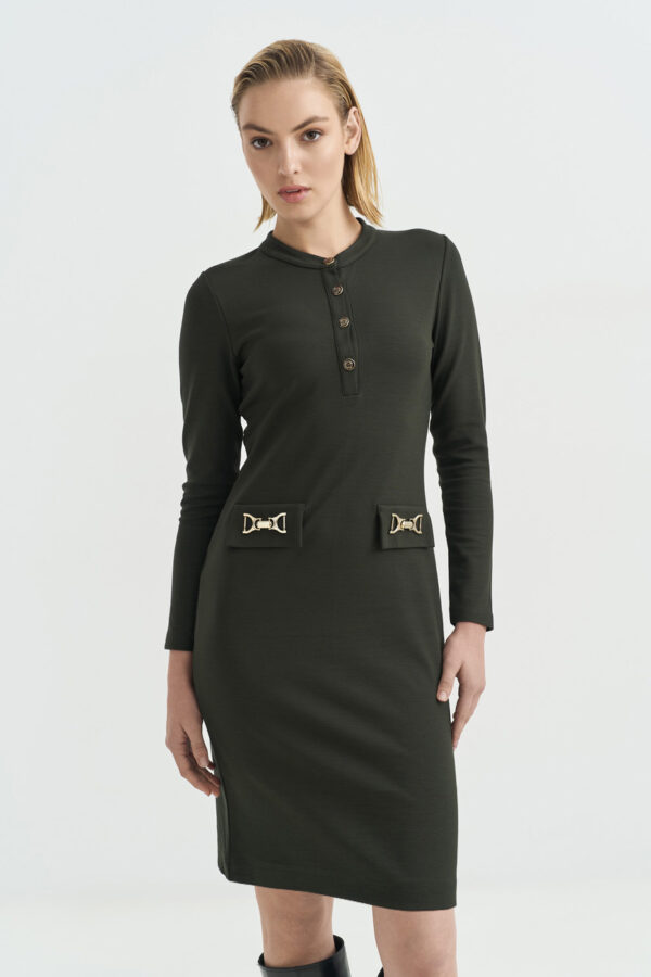 Dress with mao collar