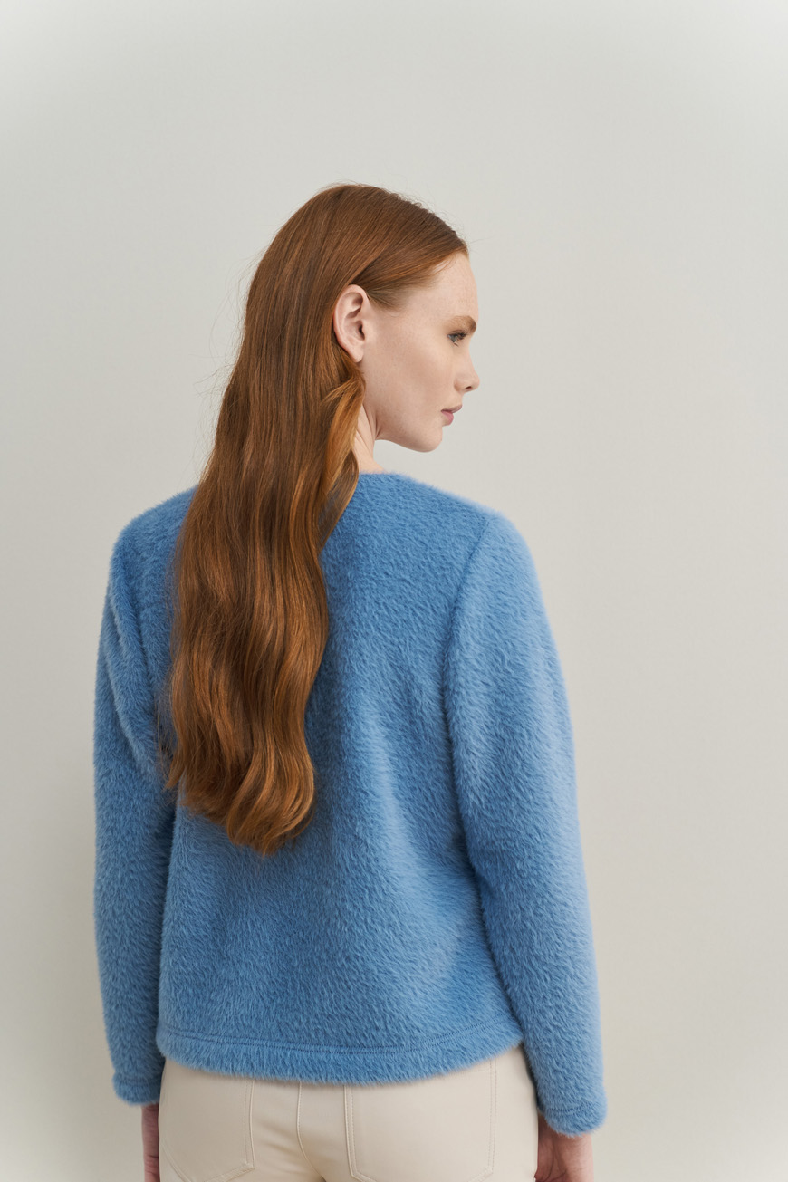 Ζακέτα teddy strass κουμπιά - Image 4