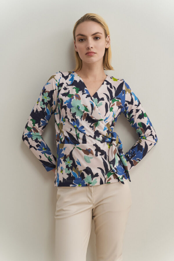 Wrap blouse euphoria print