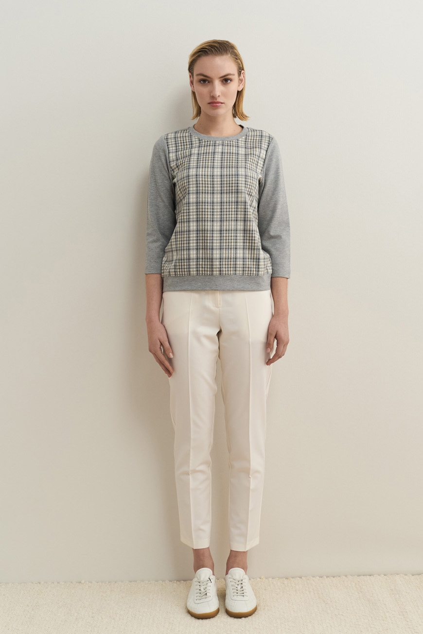 Grey check top