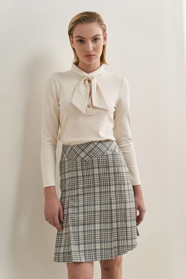 Φούστα με πιέτες grey check