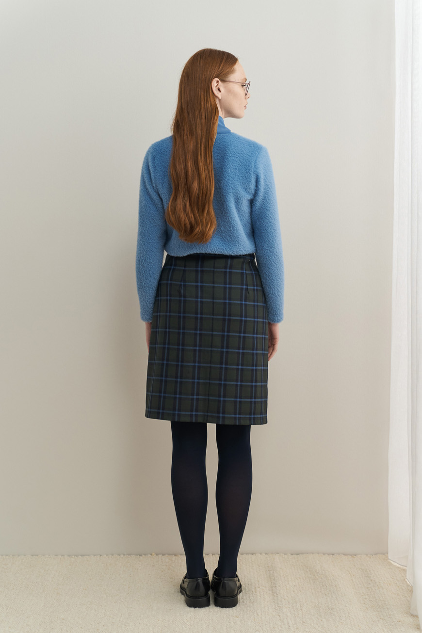 Wool blend tartan wrap skirt - Image 5
