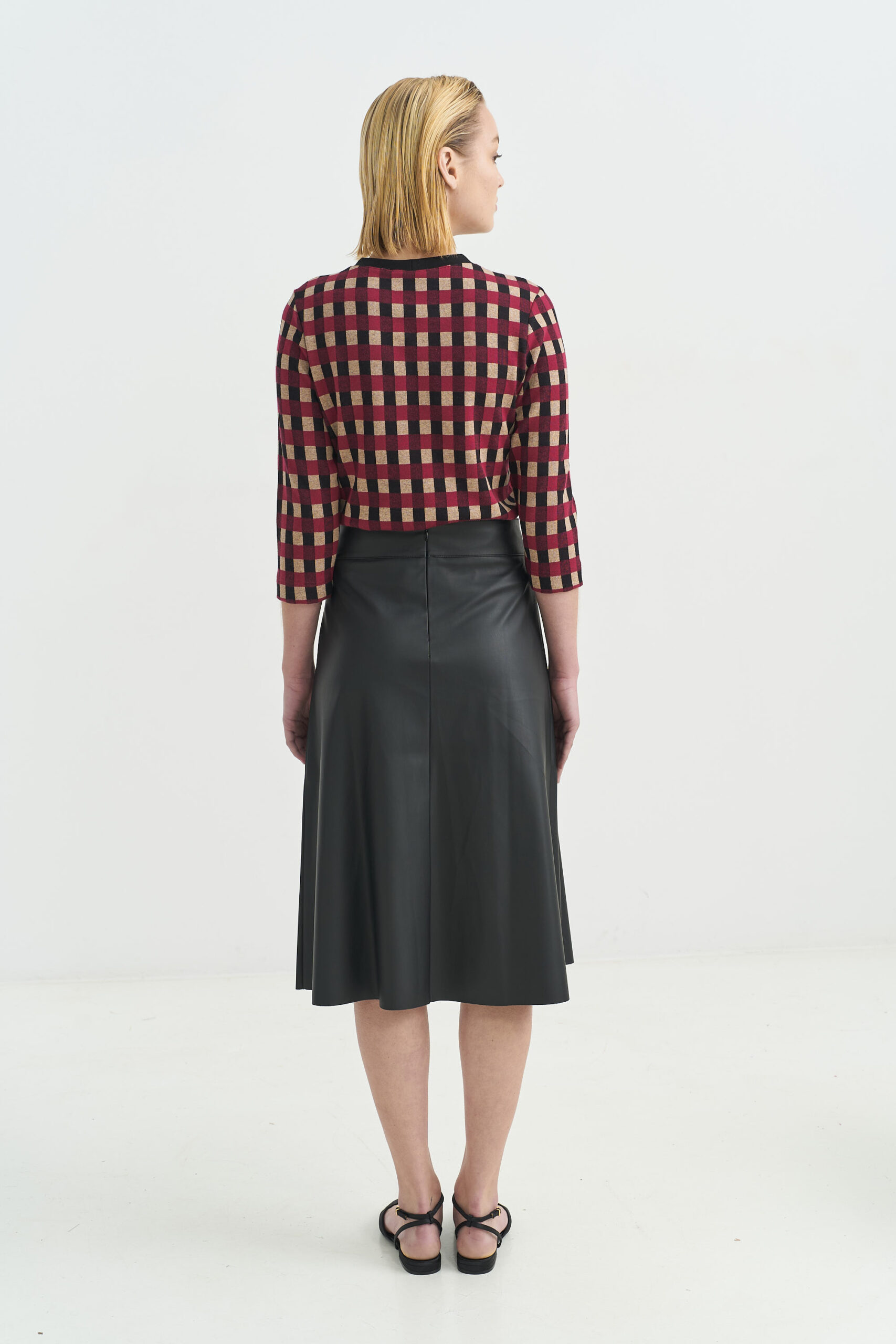 Faux leather A line envelope effect skirt - Image 3