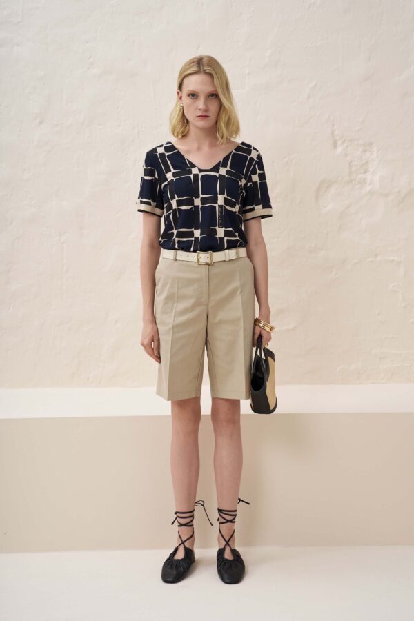 Cotton gabardine Bermuda shorts