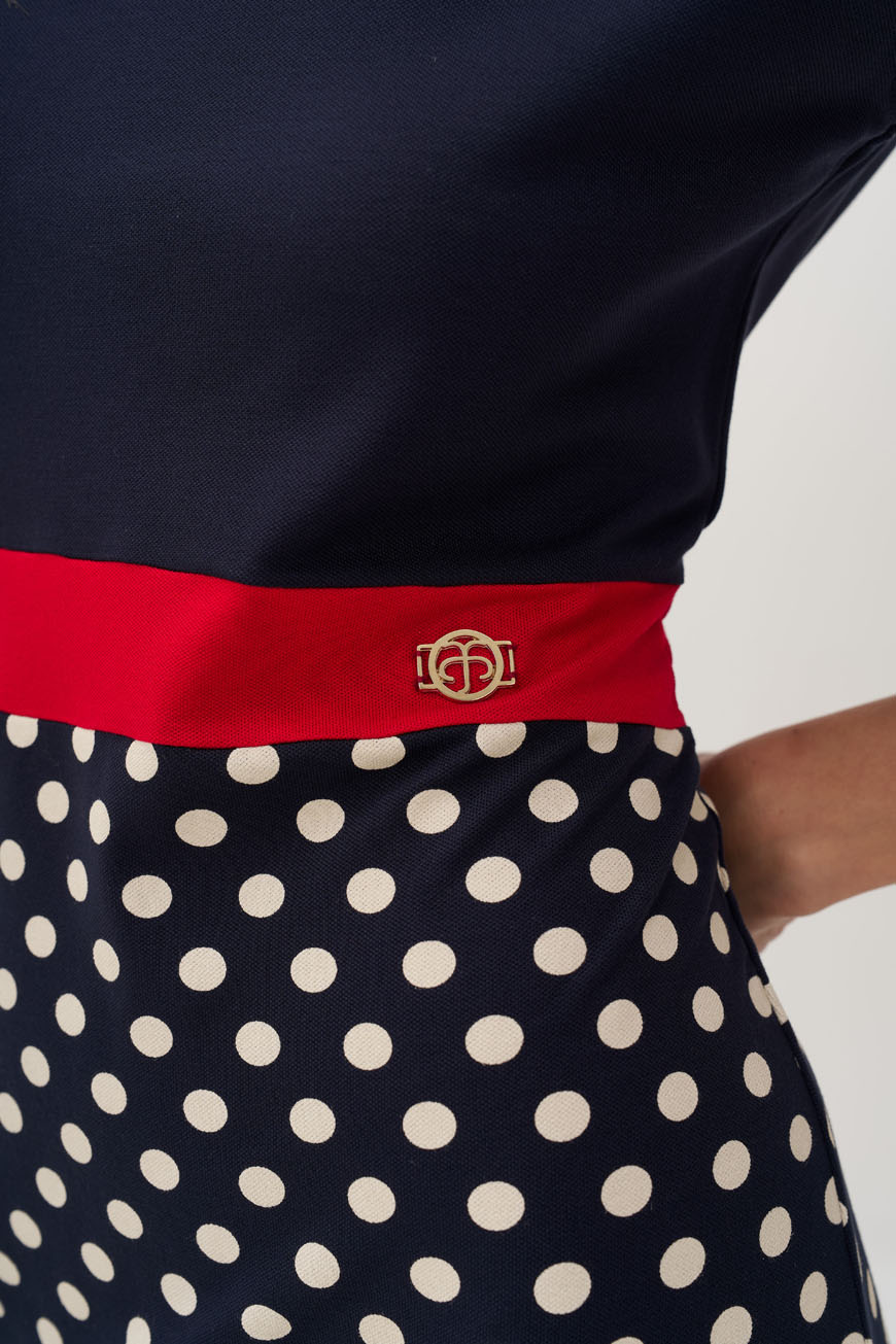 Φόρεμα πουά με κόκκινη αντίθεση - Image 2