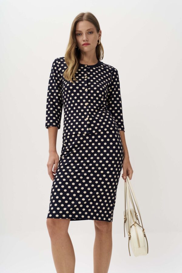 Polka dot cardigan with contrast detail