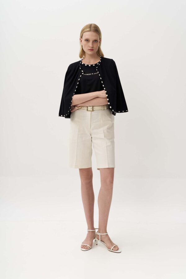 Contrast polka dot cardigan