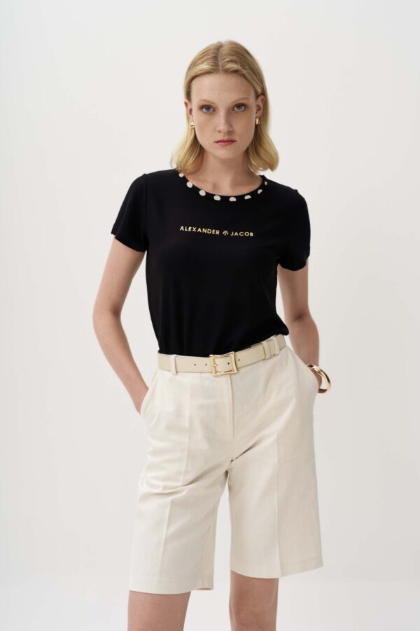 Contrast polka dot blouse