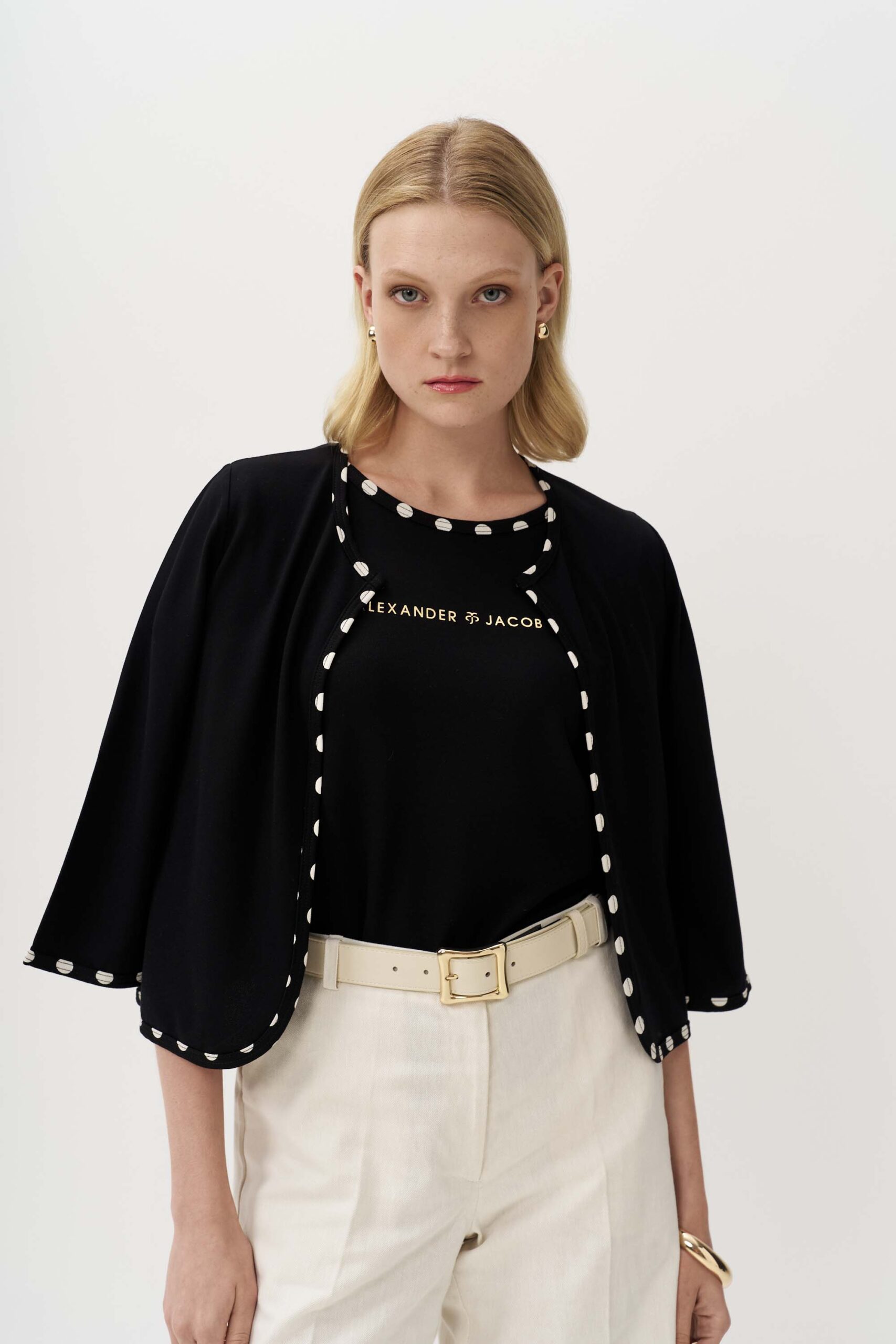 Μπλούζα με contrast πουά ρέλι - Image 3