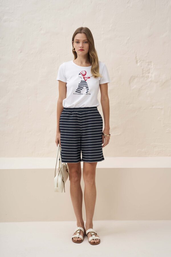 Candy striped Bermuda shorts with pockets