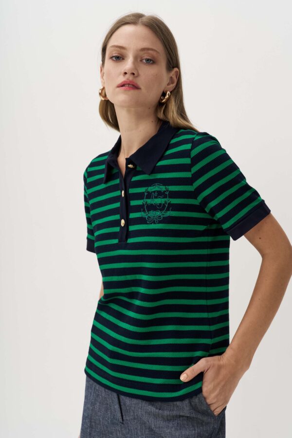 Bubble striped polo shirt