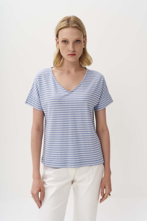Striped Ve comfortable blouse