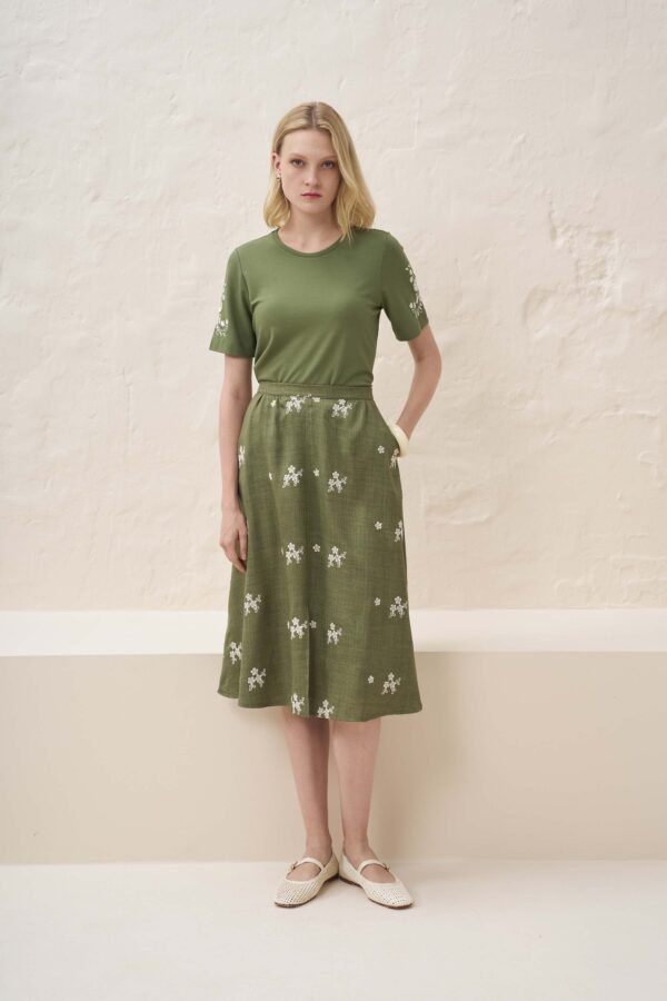 Skirt with broderie embroidery