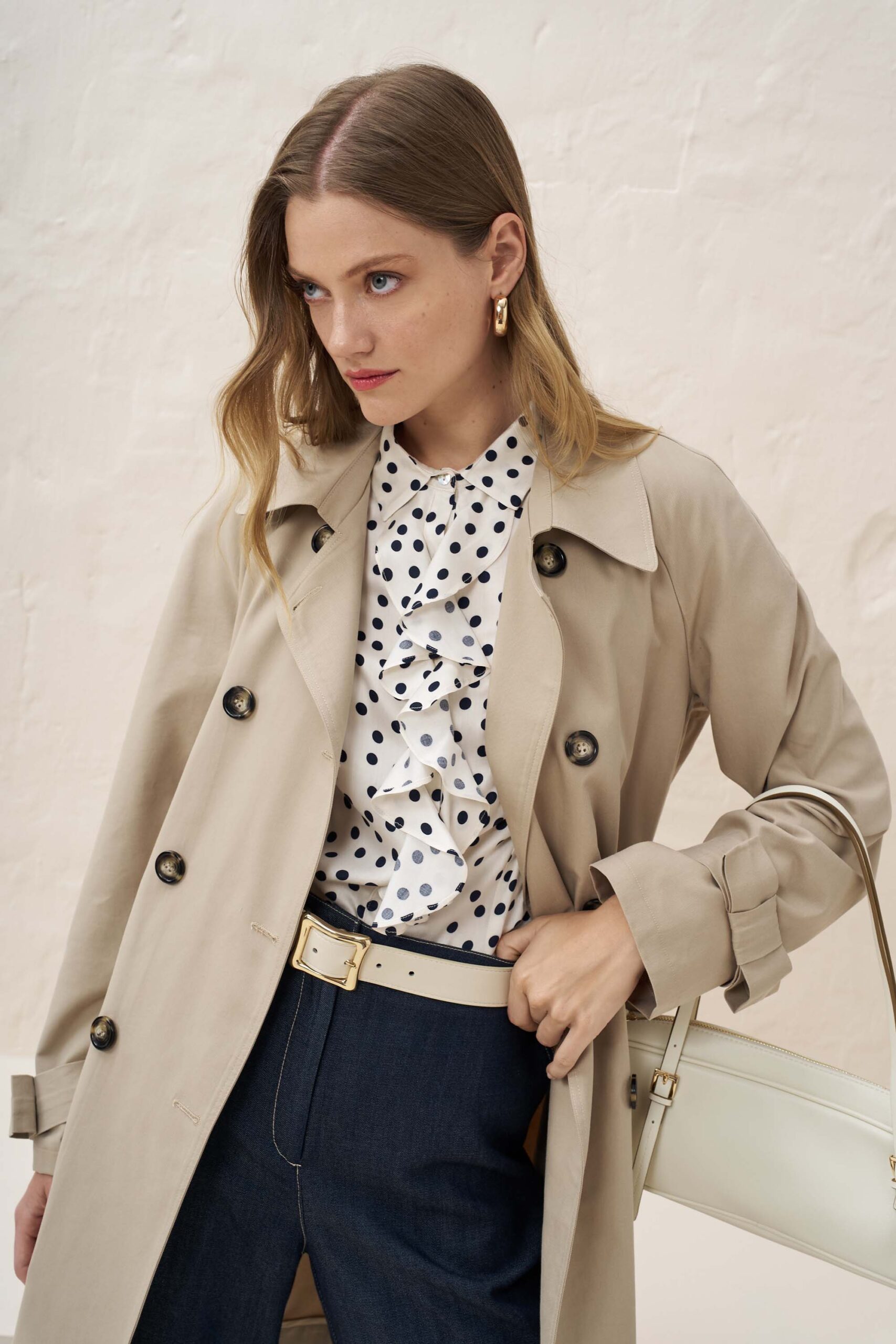 Viscose polka dot ruffle shirt - Image 2