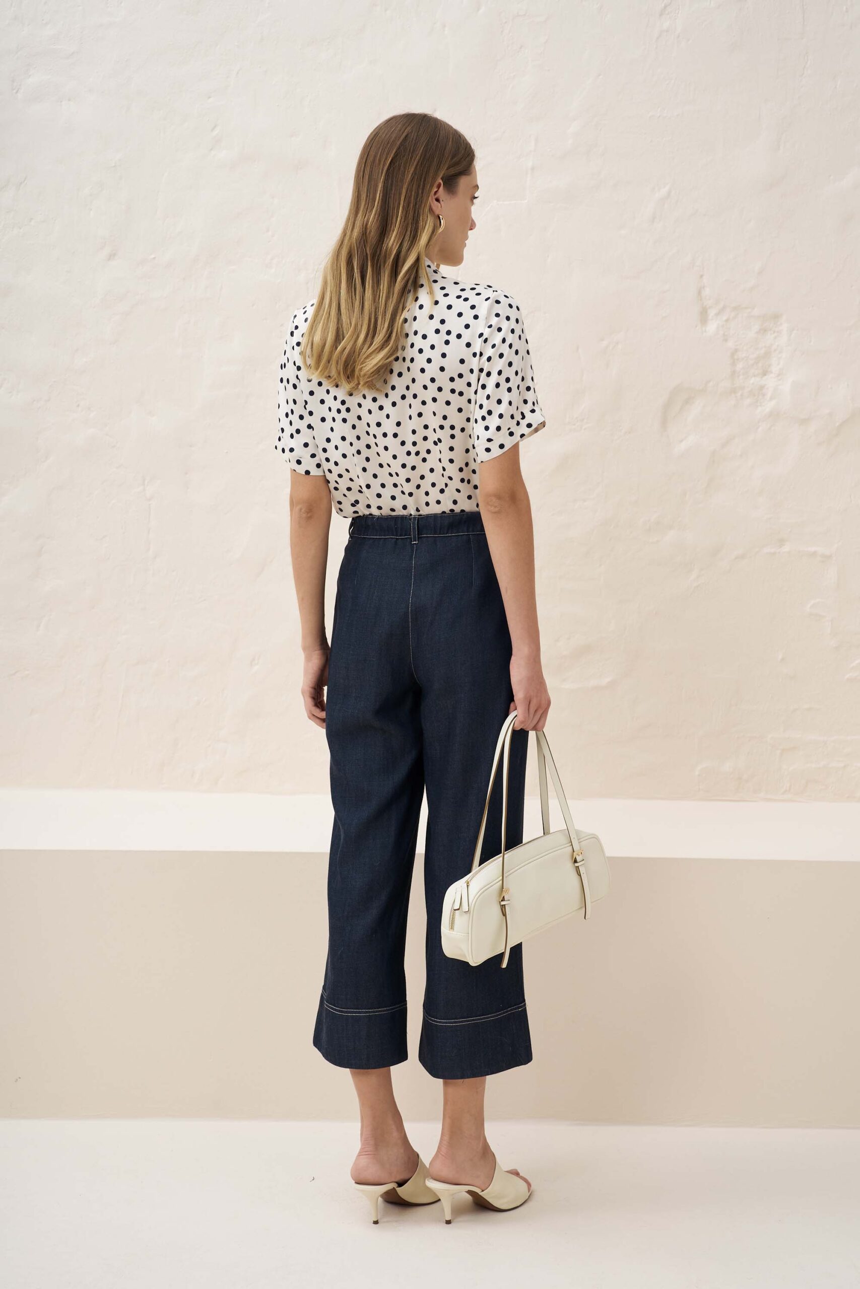 Viscose polka dot ruffle shirt - Image 5