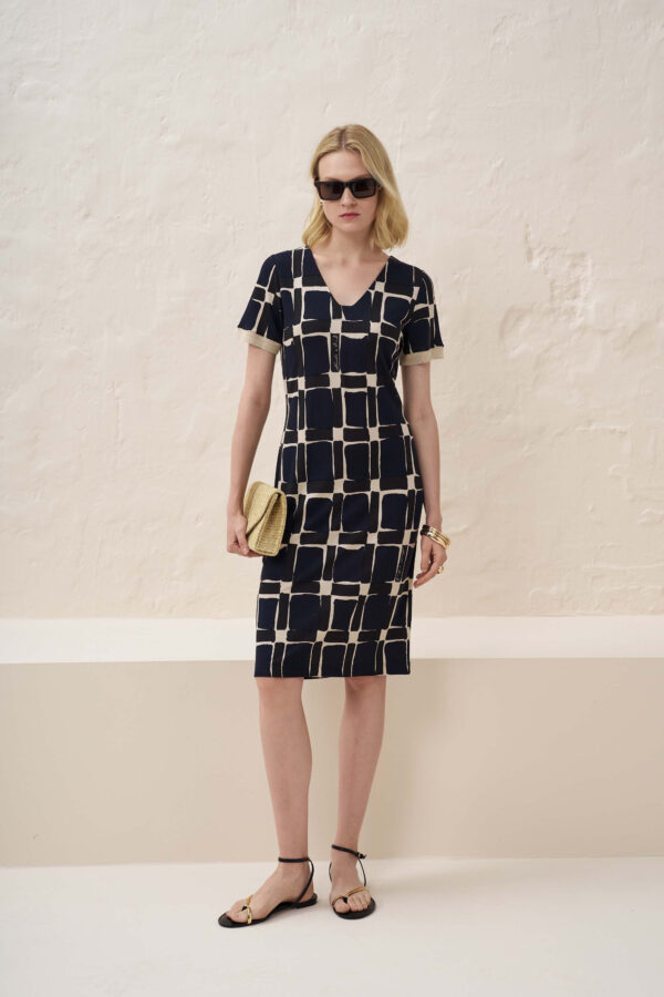 Ve cube print dress